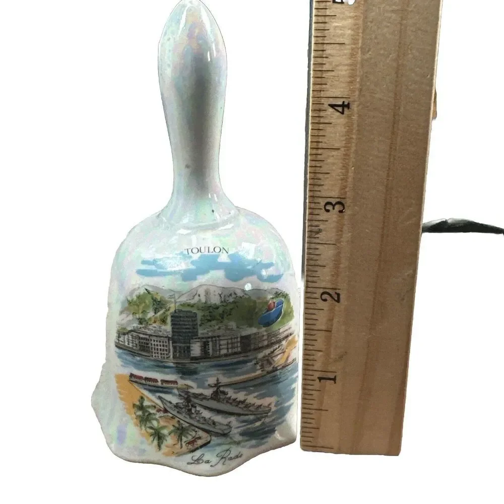 Vtg Toulon France Arsenal Harbor Souvenir Bell Collectable Made in Japan La Rade